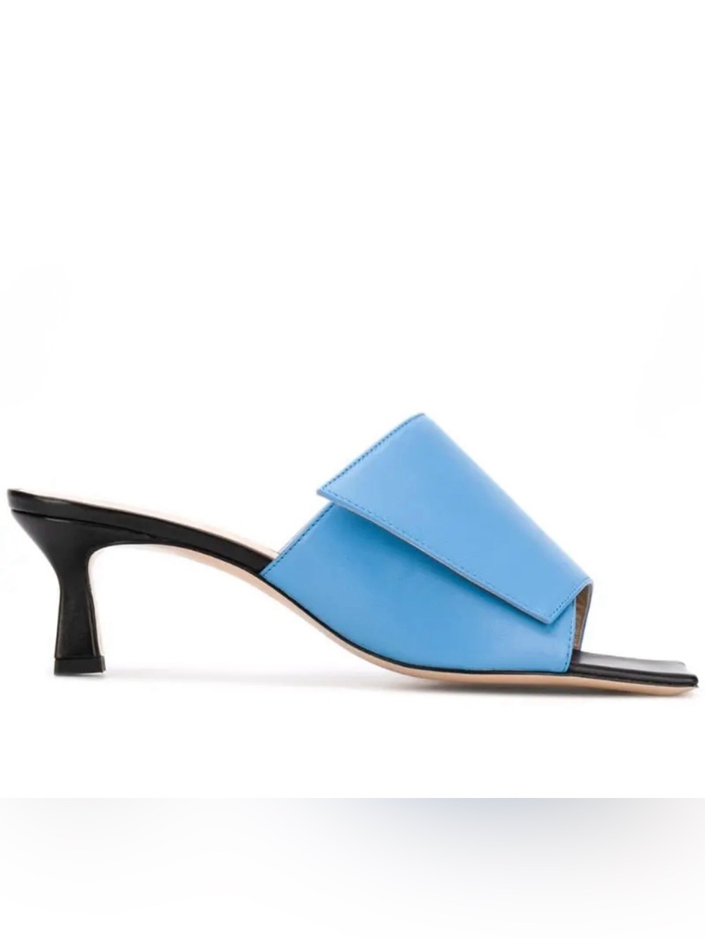 Wandler ‘Isa’ Leather Mules in striking blue
